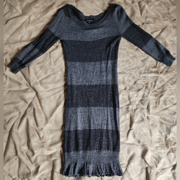 Bebe Grey Striped Sweater Dress - Picture 2 of 2